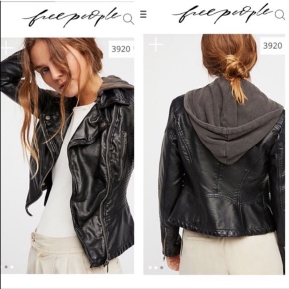 Free People Jackets Coats Vegan Leather Jacket Sz 4 As Is Damage Poshmark
